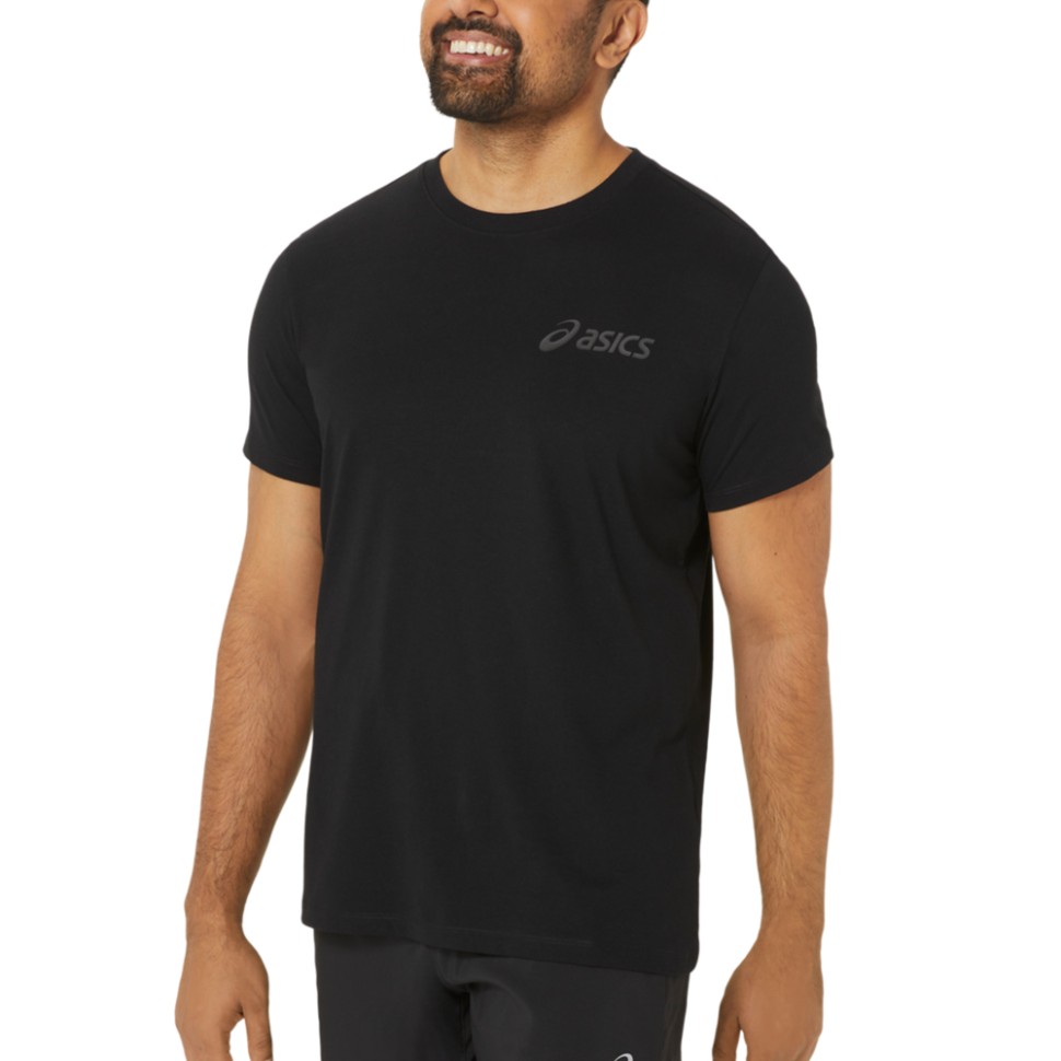 Футболка чоловіча Asics ASICS CHEST LOGO SS TEE чорна 2031E659-001 — фото 4