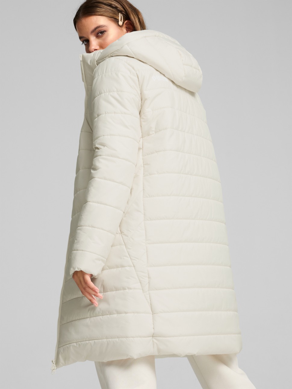 Куртка жіноча Puma ESS Hooded Padded Coat молочна 84894280 — фото 3