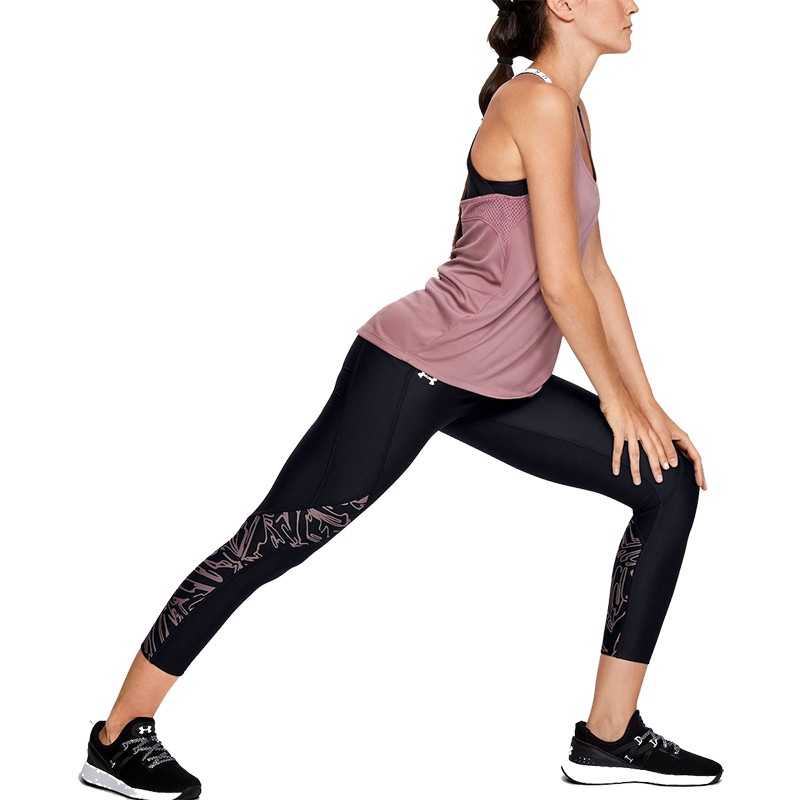 Леггинсы женские Under Armour Speedpocket Run Crop черные 1351707-003 — фото 3