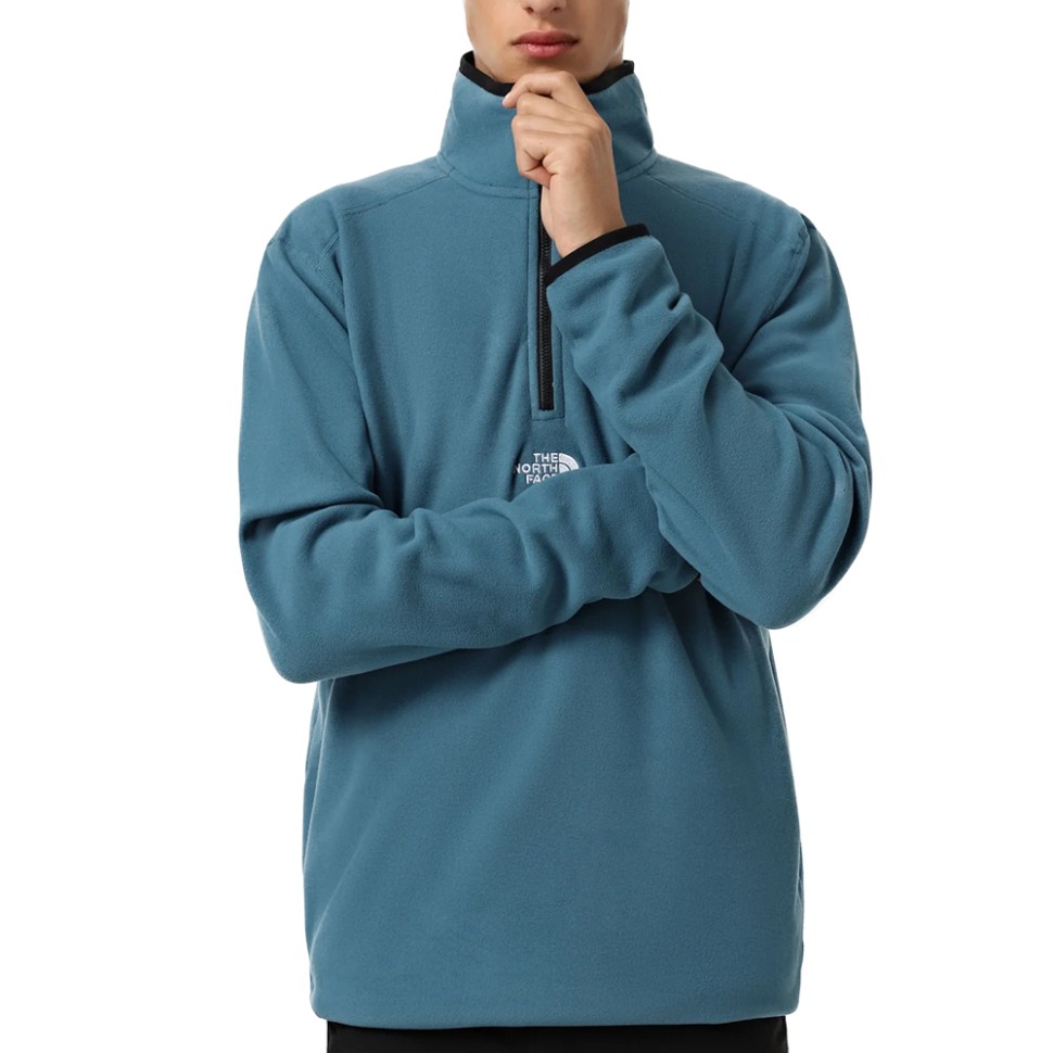 Толстовка чоловіча The North GLACIER ¼ ZIP - EMBROIDERED LOGO синя NF0A83I3Q311 — фото 1