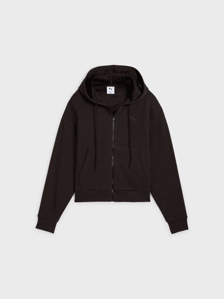 Толстовка жіноча Puma HER Crop Full-Zip Hoodie чорна 68505601 изображение 6