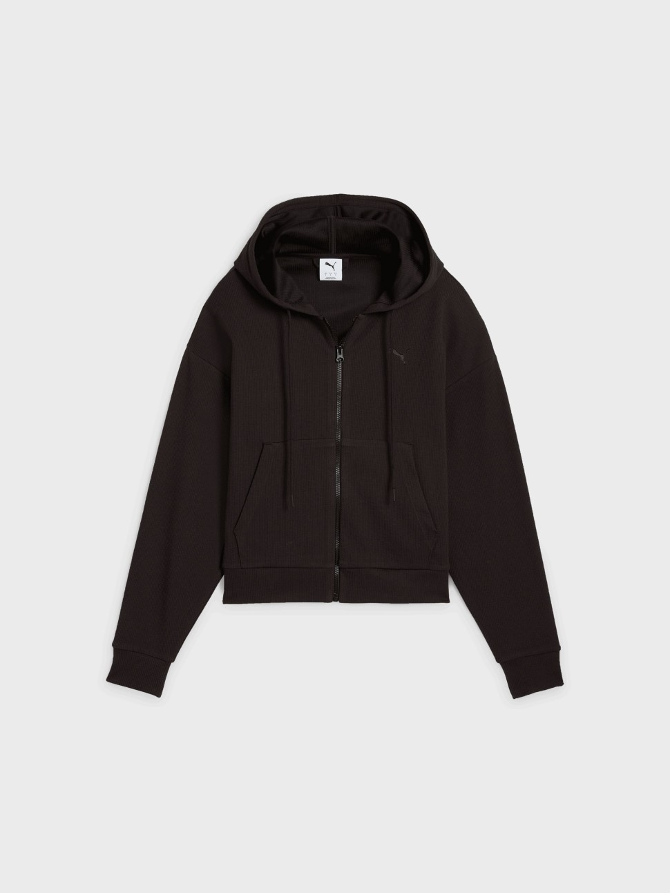 Толстовка жіноча Puma HER Crop Full-Zip Hoodie чорна 68505601 — фото 6