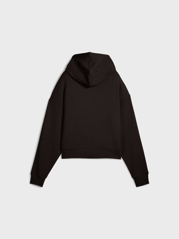 Толстовка жіноча Puma HER Crop Full-Zip Hoodie чорна 68505601 изображение 7