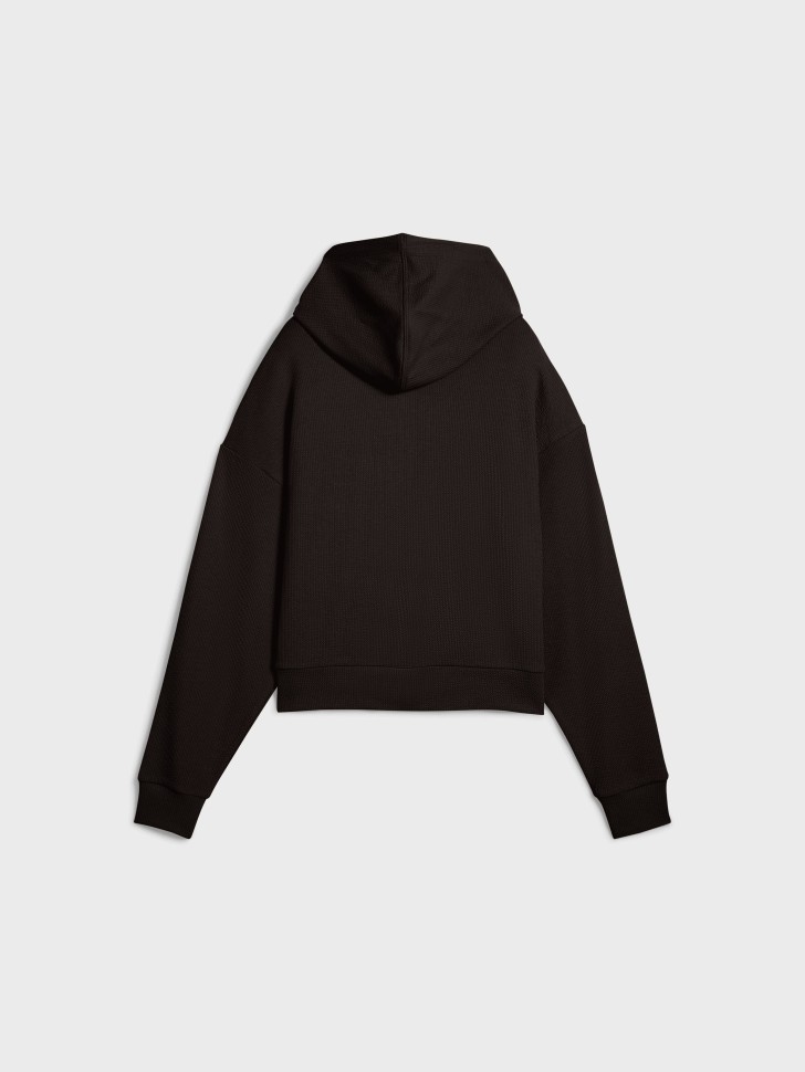 Толстовка жіноча Puma HER Crop Full-Zip Hoodie чорна 68505601 изображение 7