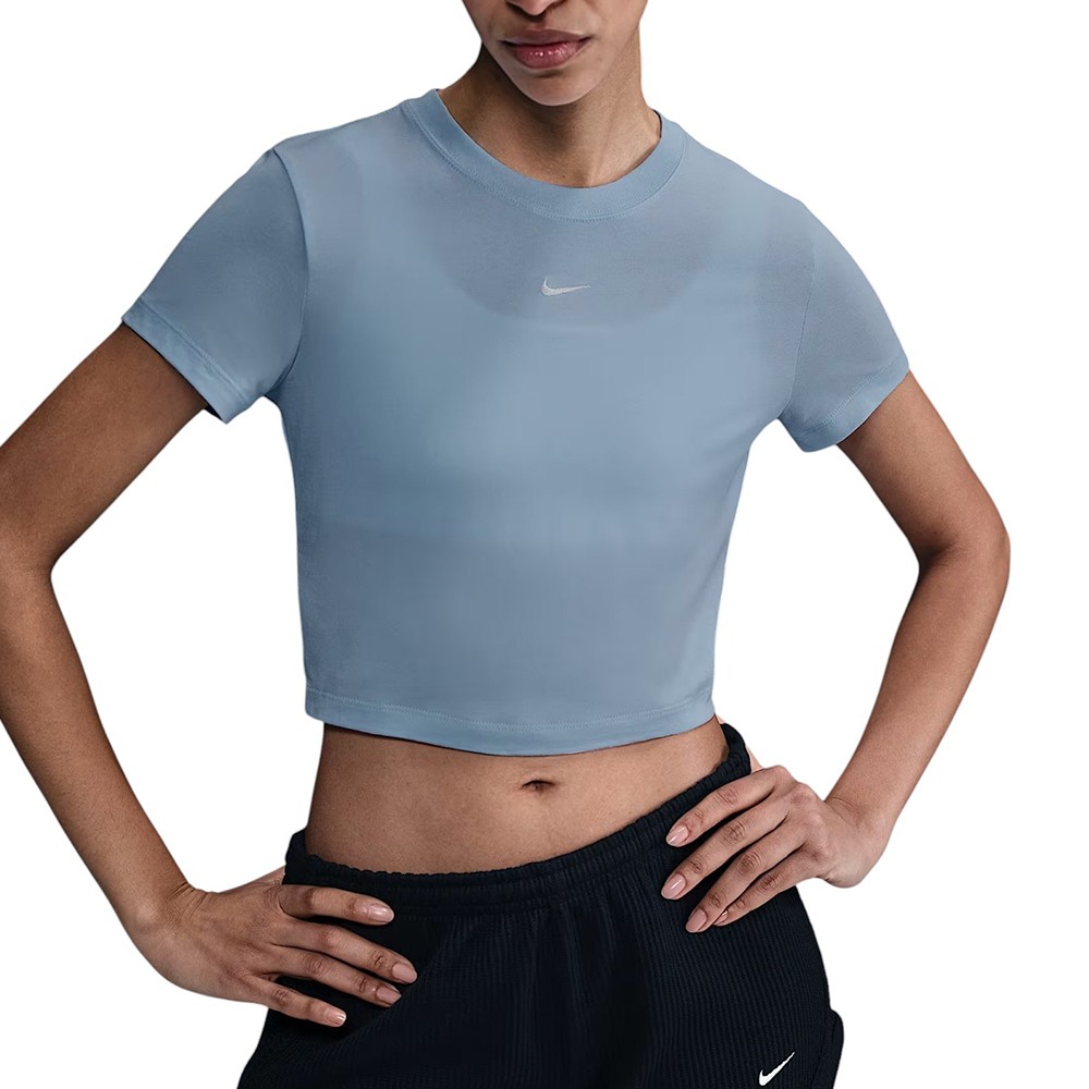 Футболка женская Nike W NSW NK CHLL KNT CRP голубая HF9538-423