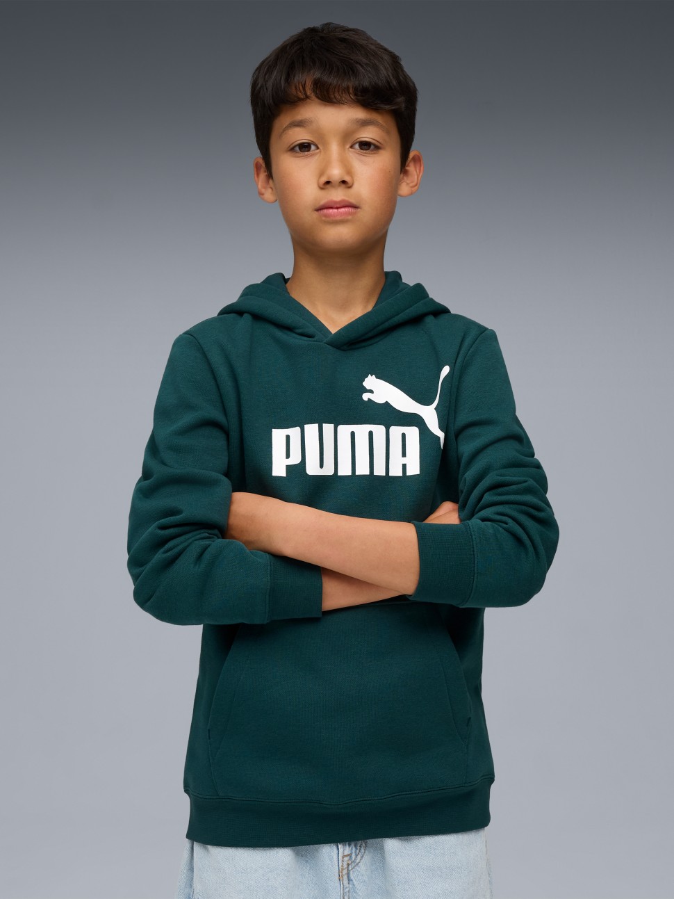 Толстовка дитяча Puma ESS No. 1 Logo Hoodie FL зелена 68490875 — фото 2