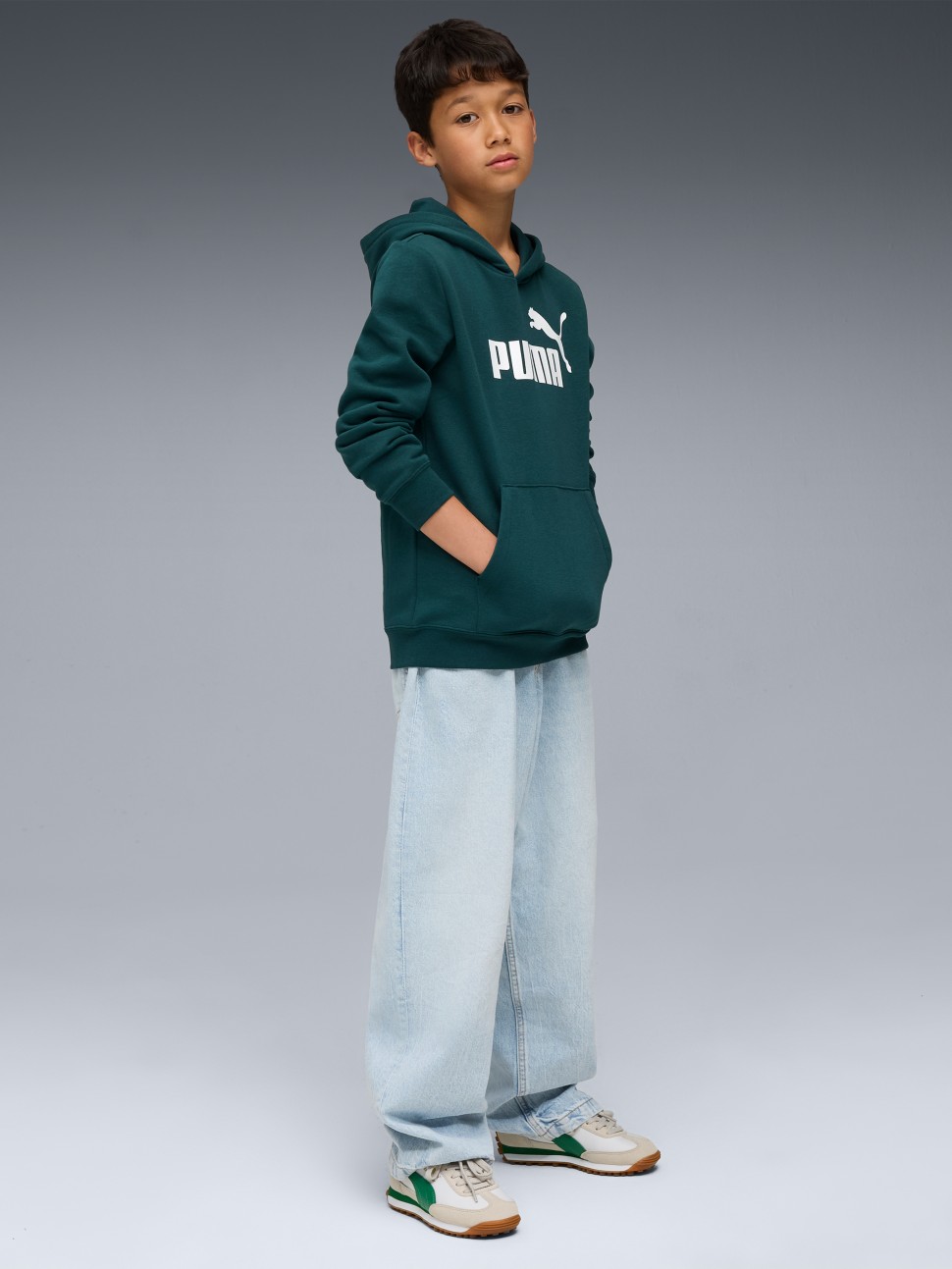 Толстовка дитяча Puma ESS No. 1 Logo Hoodie FL зелена 68490875 — фото 4