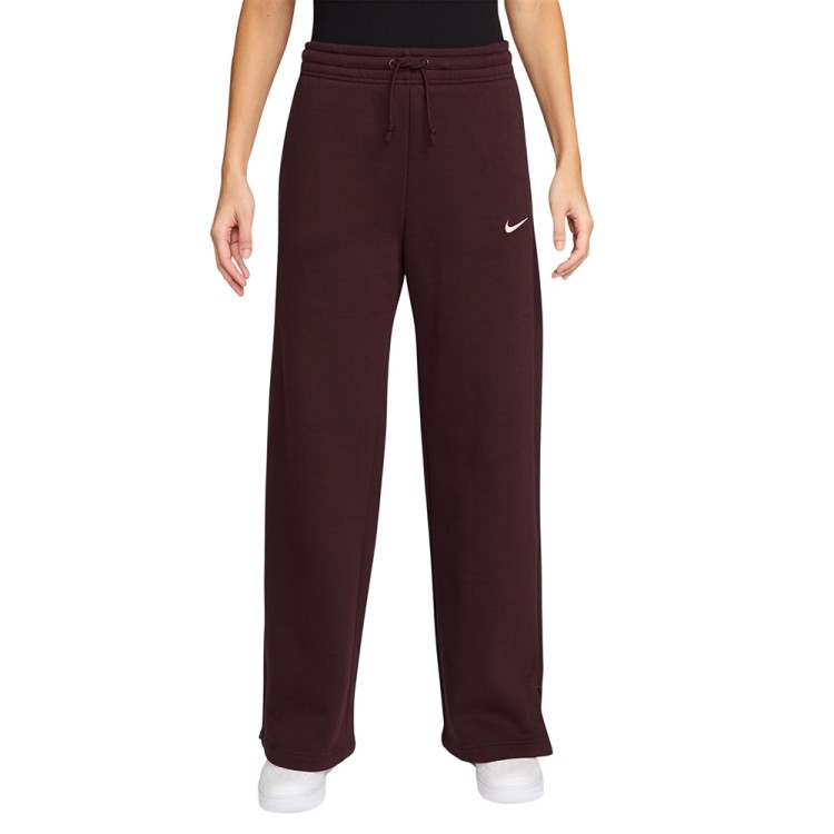 Брюки женские Nike W NSW PHNX FLC HR PANT WIDE 2 бордовые IH1011-652