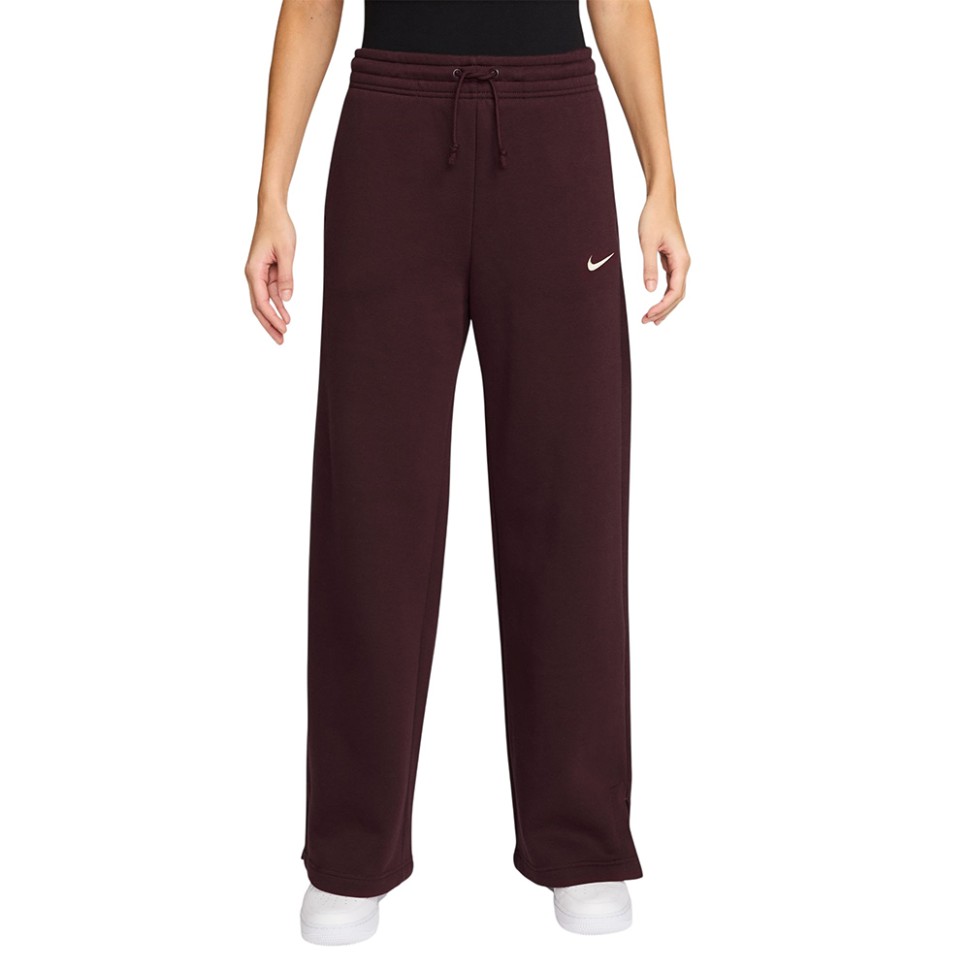 Брюки женские Nike W NSW PHNX FLC HR PANT WIDE 2 бордовые IH1011-652 изображение 1