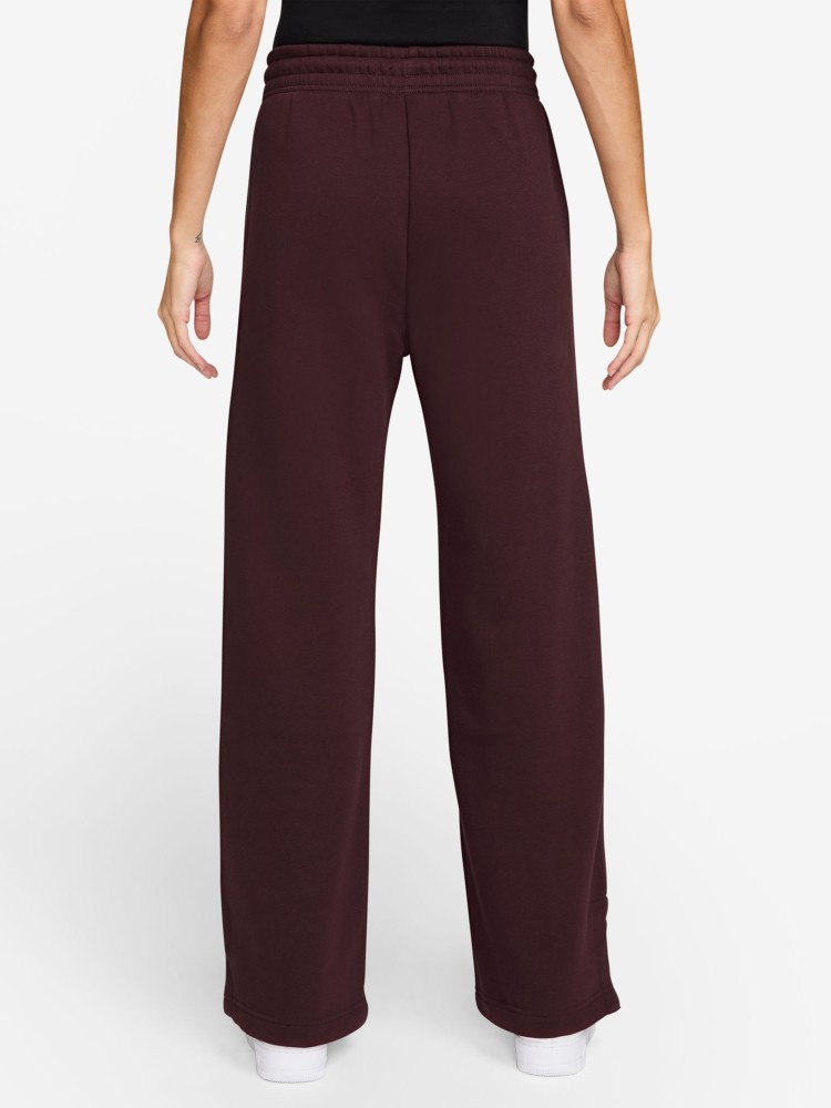 Брюки женские Nike W NSW PHNX FLC HR PANT WIDE 2 бордовые IH1011-652 изображение 3