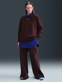 Брюки женские Nike W NSW PHNX FLC HR PANT WIDE 2 бордовые IH1011-652 изображение 5