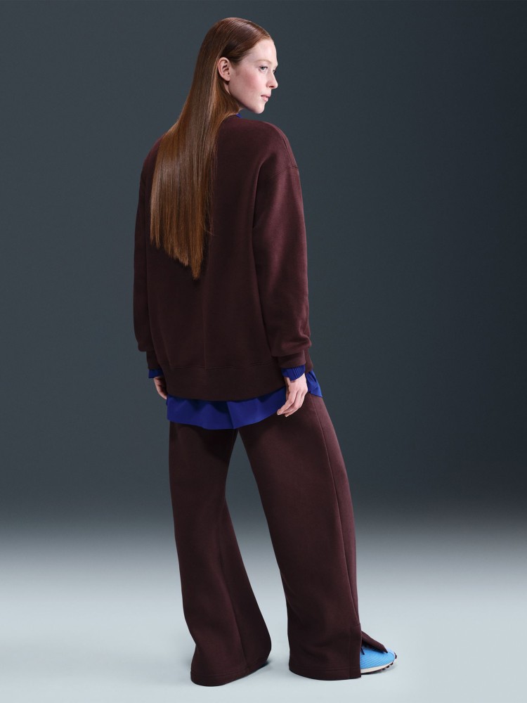 Брюки женские Nike W NSW PHNX FLC HR PANT WIDE 2 бордовые IH1011-652 изображение 6