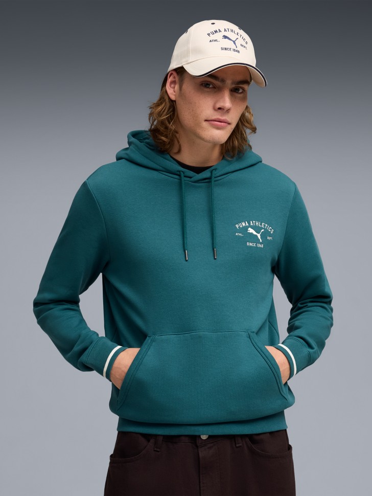 Толстовка мужская Puma CLASS Graphic Hoodie TR зеленая 69222841 изображение 2