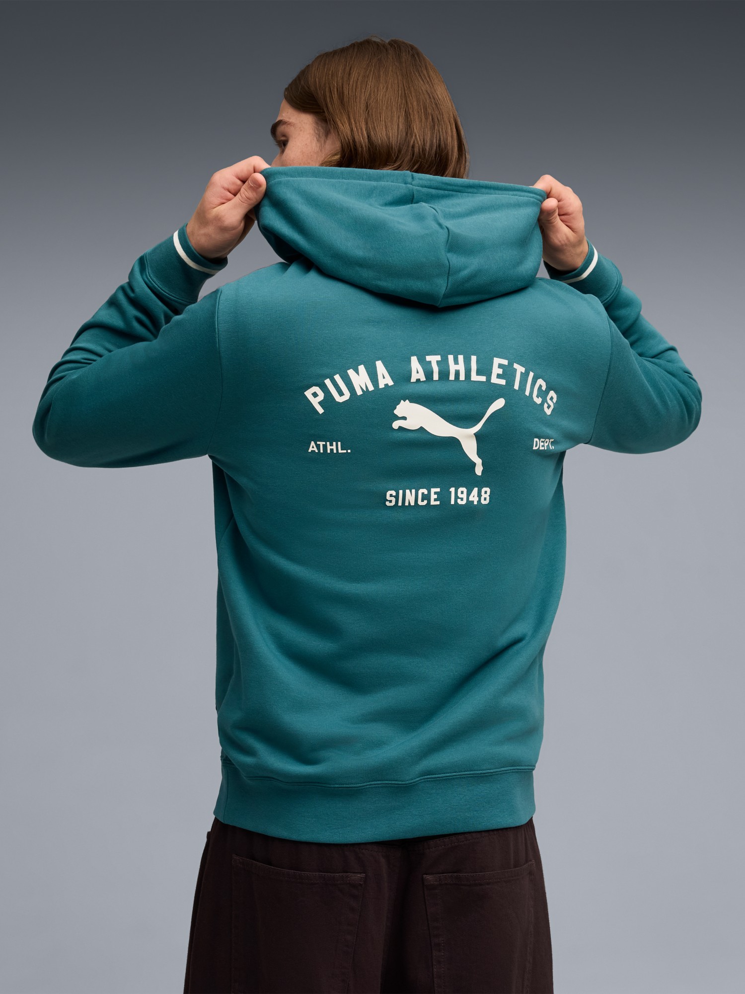 Толстовка мужская Puma CLASS Graphic Hoodie TR зеленая 69222841 изображение 3