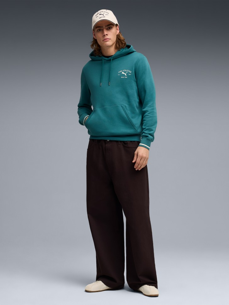 Толстовка мужская Puma CLASS Graphic Hoodie TR зеленая 69222841 изображение 4