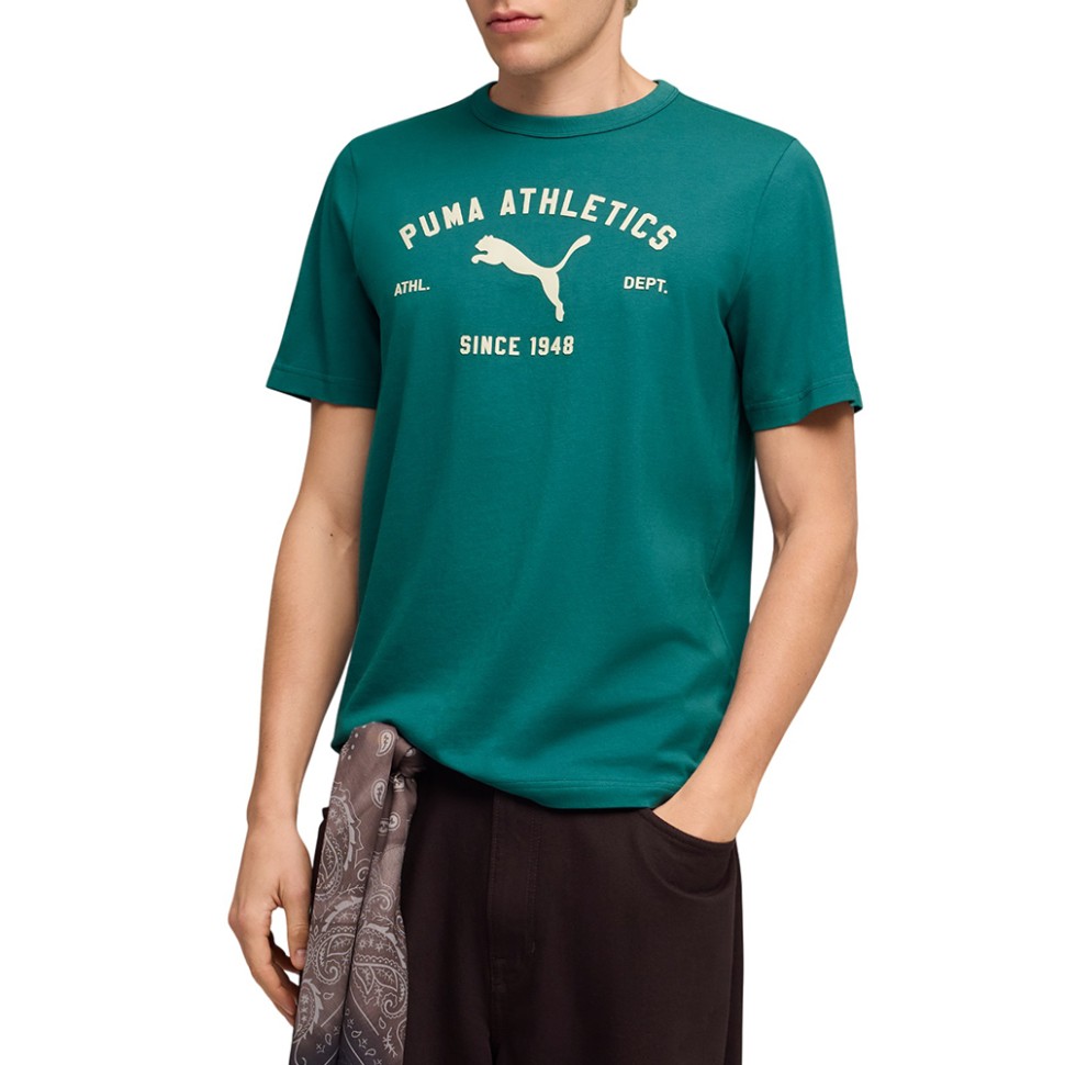 Футболка мужская Puma CLASS Graphic Tee зеленая 69222641 — Sport City Футболка мужская Puma CLASS Graphic Tee зеленая 69222641
