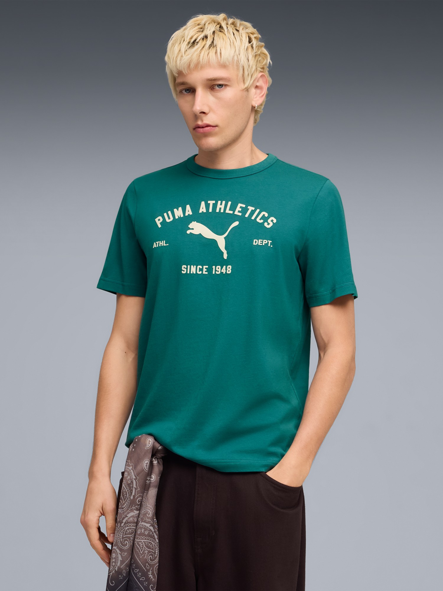 Футболка мужская Puma CLASS Graphic Tee зеленая 69222641 изображение 2