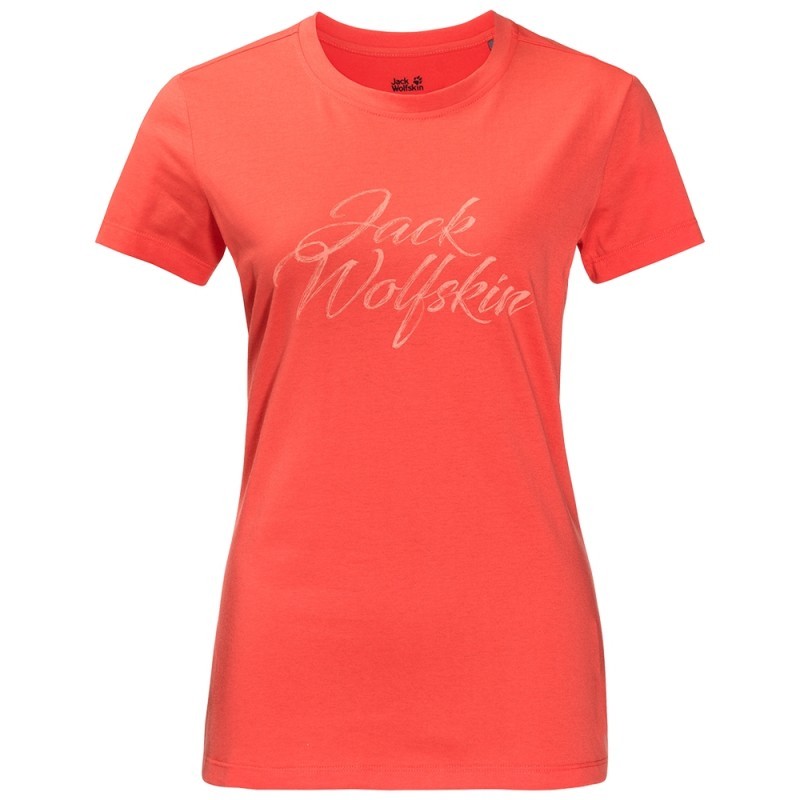 Футболка женская Jack Wolfskin оранжевая 1806061-2053 изображение 1