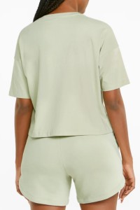 Футболка женская Puma Ess Cropped Logo Tee зеленая 58686685 изображение 3
