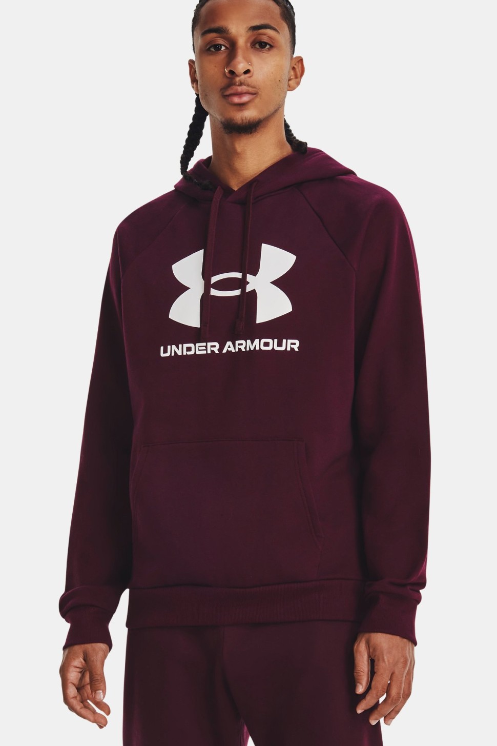 Толстовка чоловіча Under Armour UA Rival Fleece Logo HD бордова 1379758-600 — фото 2