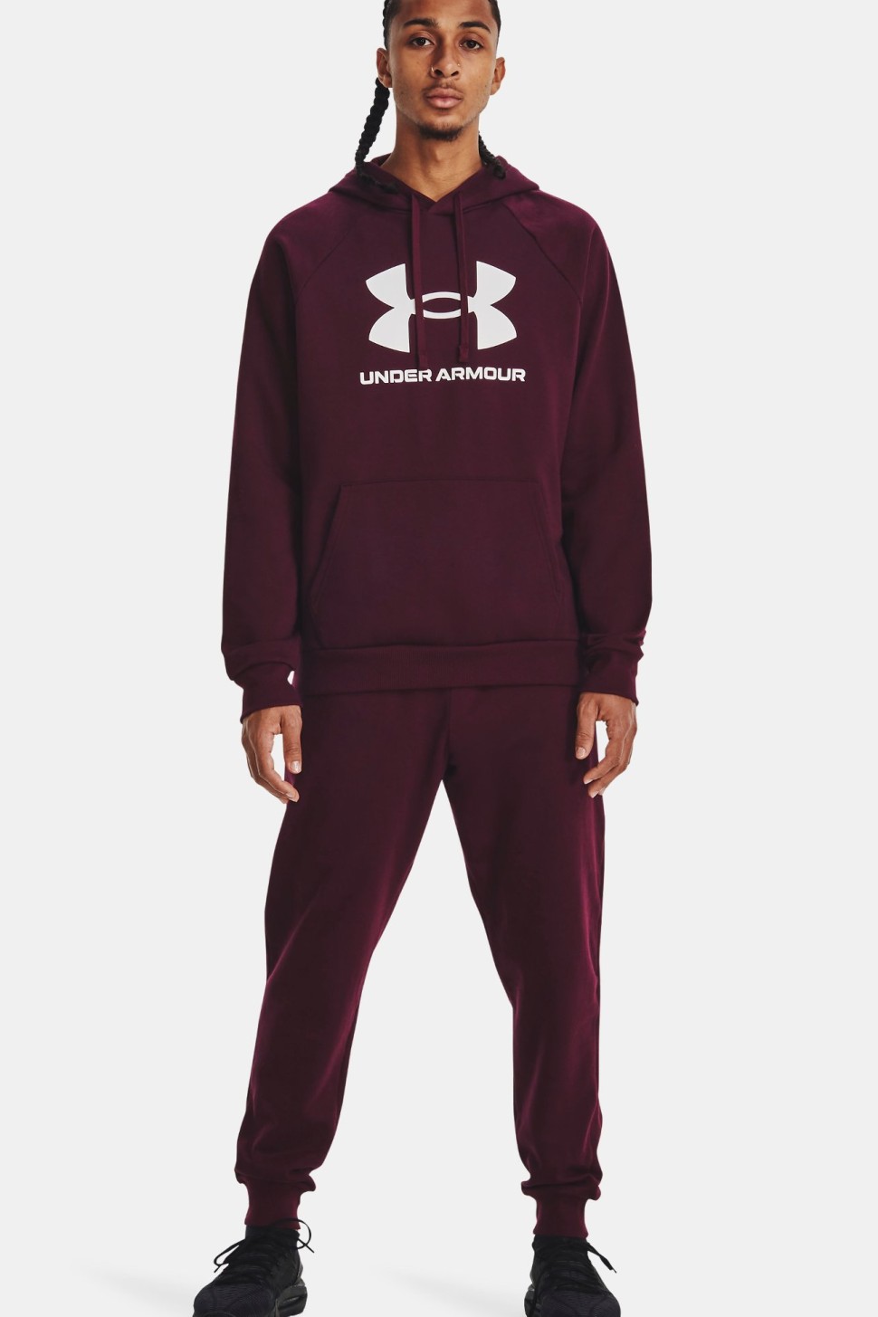 Толстовка чоловіча Under Armour UA Rival Fleece Logo HD бордова 1379758-600 — фото 4