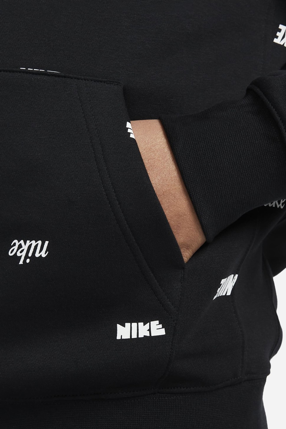 Толстовка чоловіча Nike M NK CLUB+ BB PO HOODIE AOP чорна FB7434-010 — фото 5