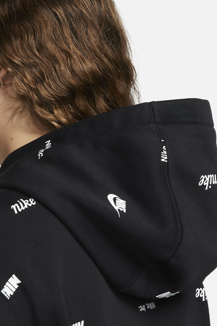 Толстовка мужская Nike M NK CLUB+ BB PO HOODIE AOP черная FB7434-010 изображение 6