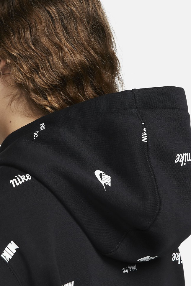 Толстовка мужская Nike M NK CLUB+ BB PO HOODIE AOP черная FB7434-010 изображение 6