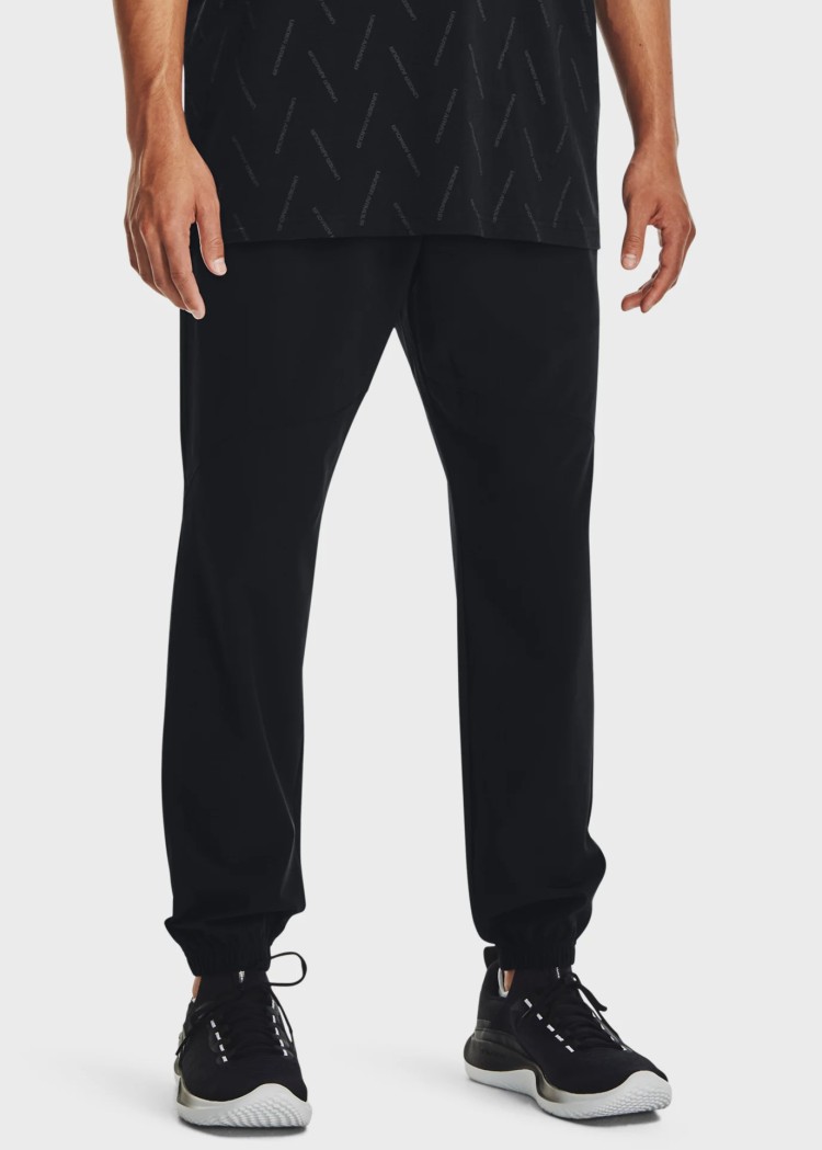 Брюки мужские Under Armour UA Stretch Woven Joggers черные 1382119-001 изображение 2