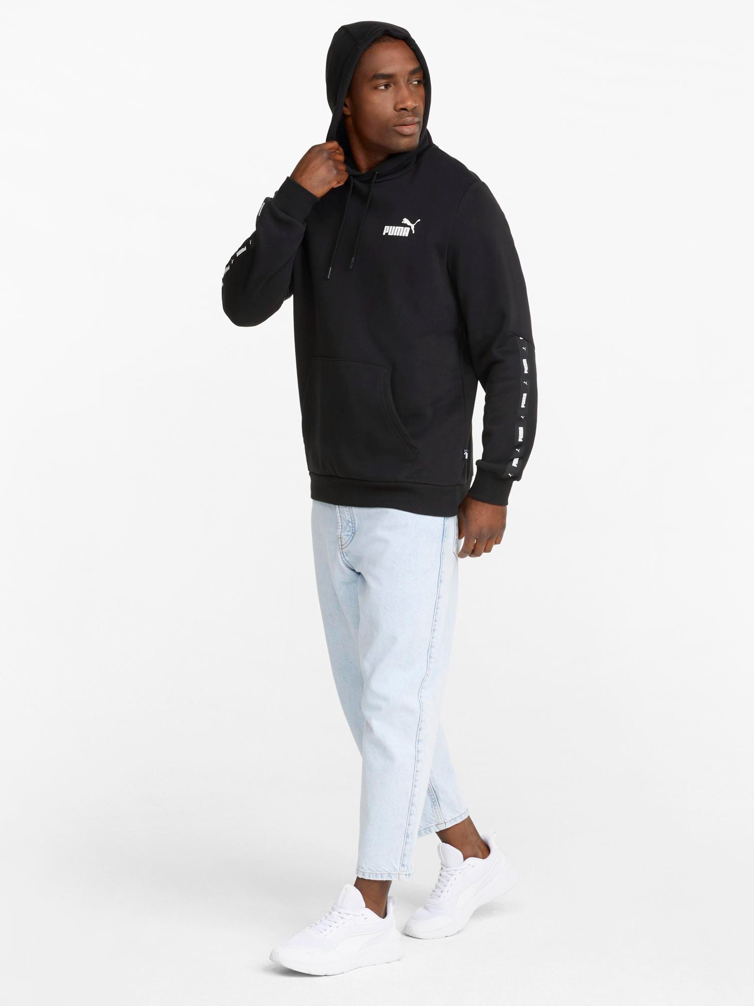Толстовка мужская Puma ESS+ Tape Hoodie FL черная 84904001 изображение 4