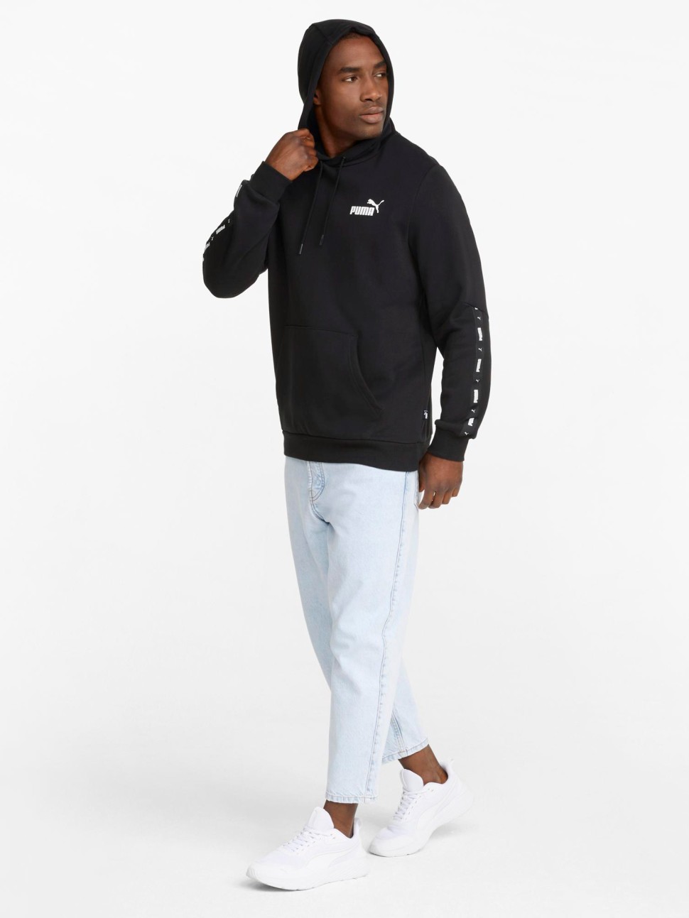 Толстовка чоловіча Puma ESS+ Tape Hoodie FL чорна 84904001 — фото 4