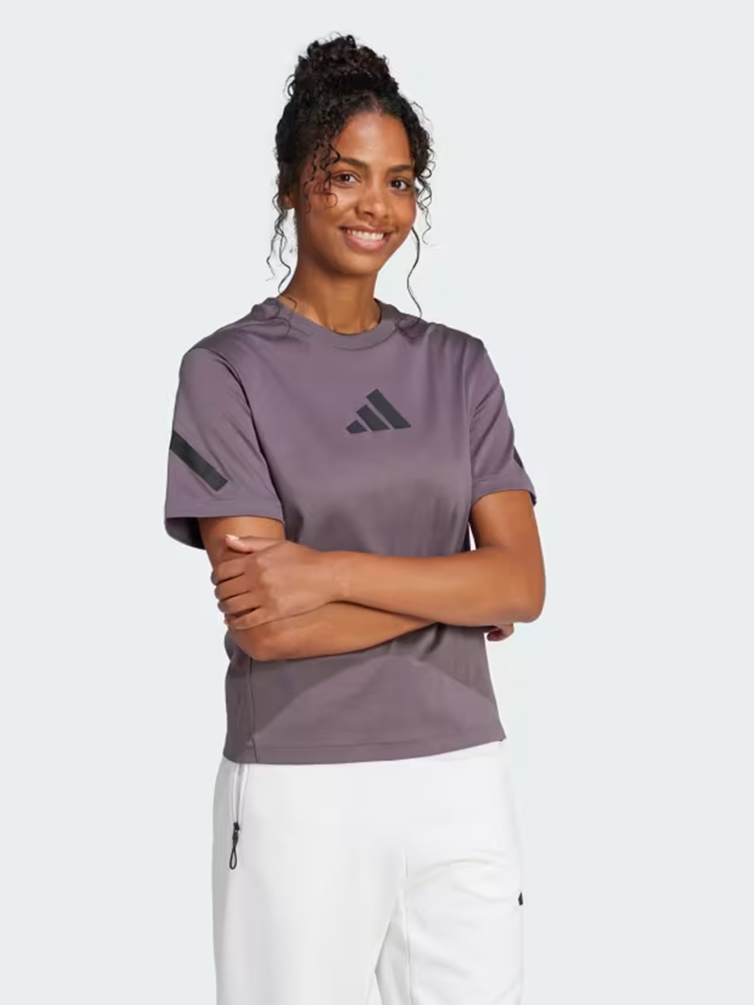 Футболка женская Adidas W Z.N.E. TEE фиолетовая JC5399 изображение 4