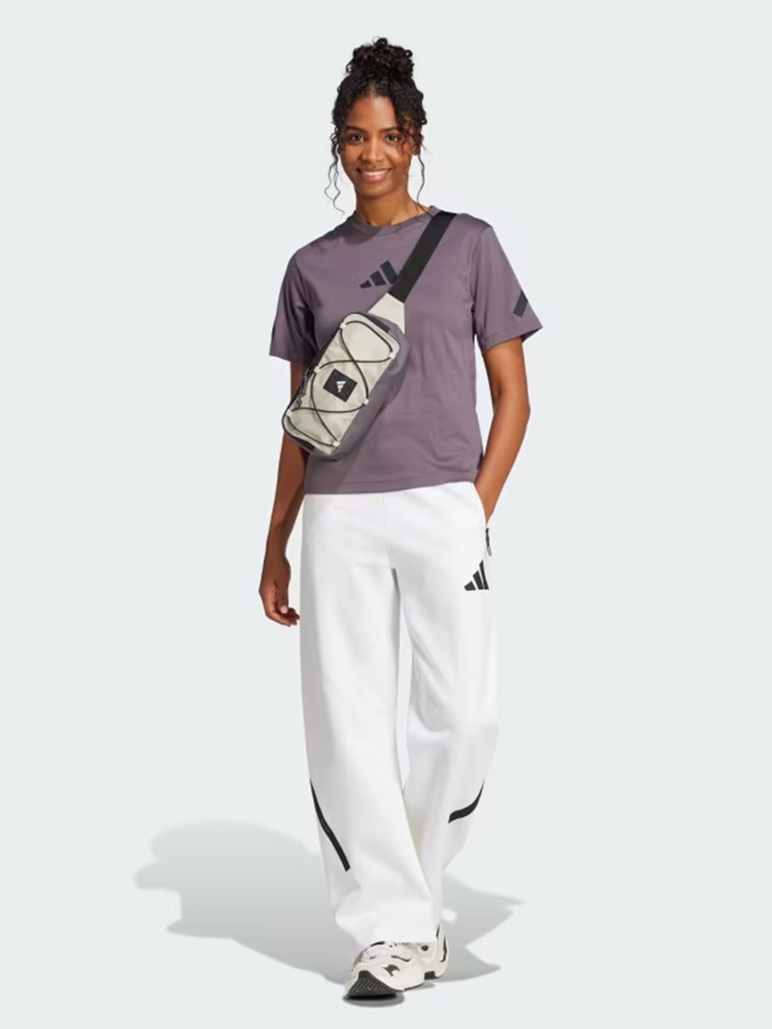 Футболка женская Adidas W Z.N.E. TEE фиолетовая JC5399 изображение 5