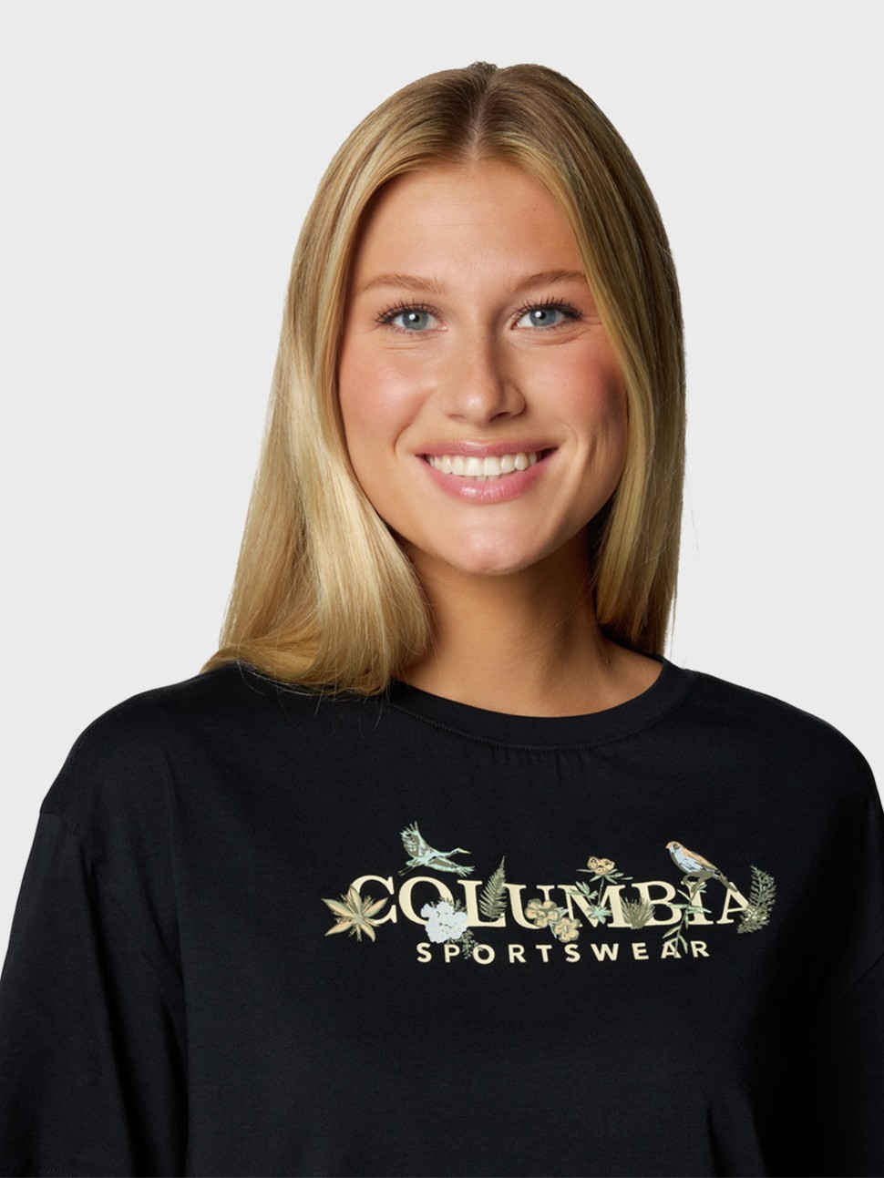 Футболка женская Columbia Rolling Bend™ Graphic Relaxed Crop SS черная 2119991-010 — фото 5