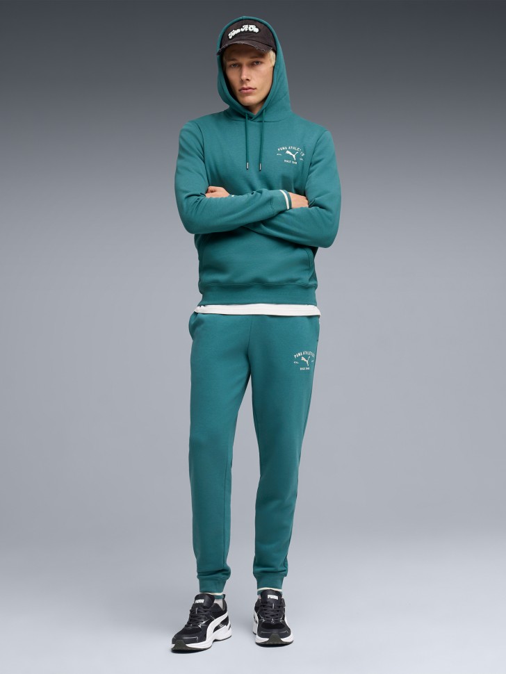 Брюки мужские Puma CLASS Graphic Sweatpants TR cl зеленые 69222941 изображение 4