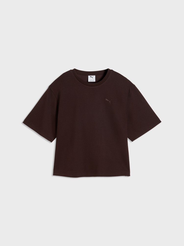 Футболка женская Puma ESS ELEVATED Relaxed Tee коричневая 69575133 изображение 5