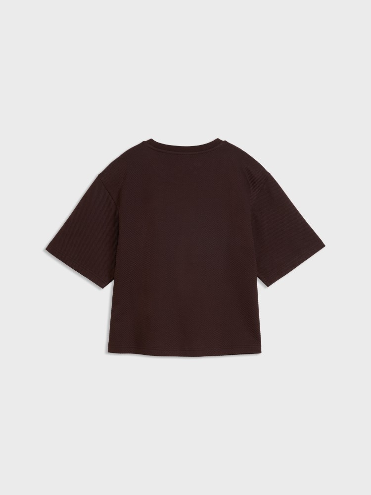 Футболка женская Puma ESS ELEVATED Relaxed Tee коричневая 69575133 изображение 6