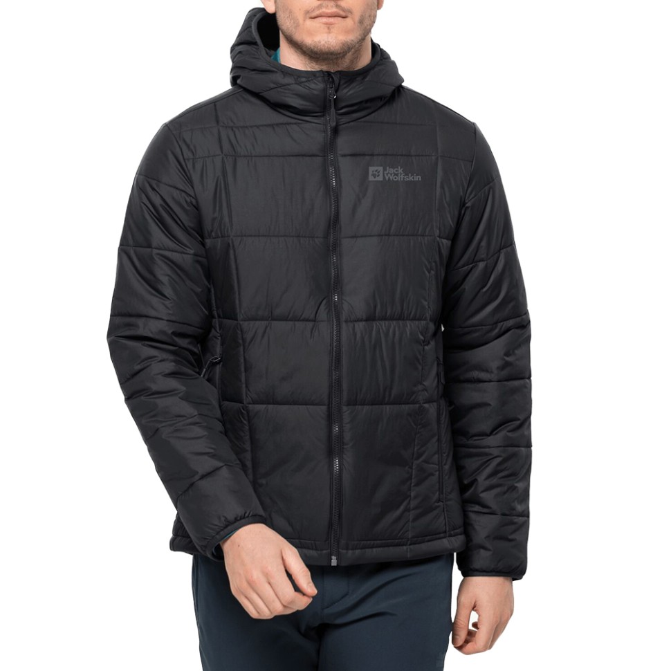 Куртка чоловіча Jack Wolfskin BERGLAND INS HOODY M чорна 1206881-6000 — фото 1