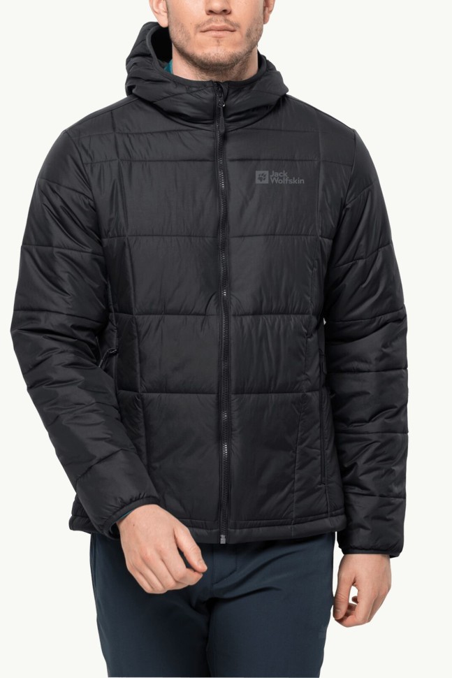 Куртка чоловіча Jack Wolfskin BERGLAND INS HOODY M чорна 1206881-6000 изображение 2