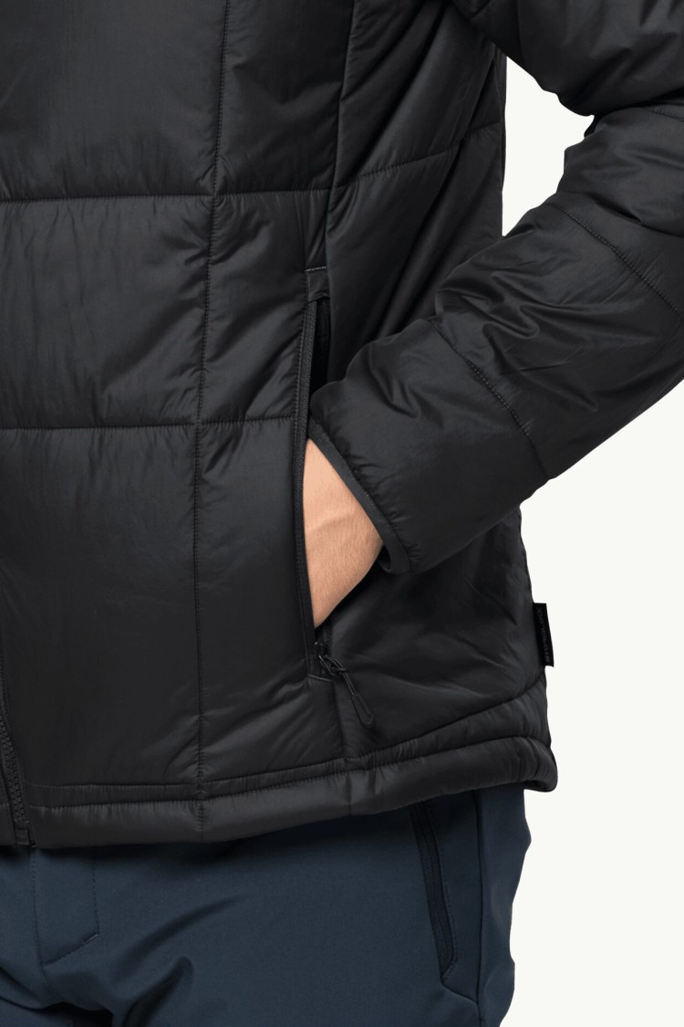Куртка чоловіча Jack Wolfskin BERGLAND INS HOODY M чорна 1206881-6000 изображение 4