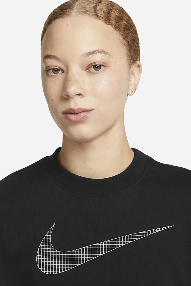 Толстовка женская Nike W NK DF GT FT GRX CREW черная DX0074-010 изображение 4