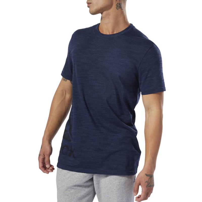 Футболка мужская Reebok Training Essentials Marble Group синяя DU3780 изображение 2
