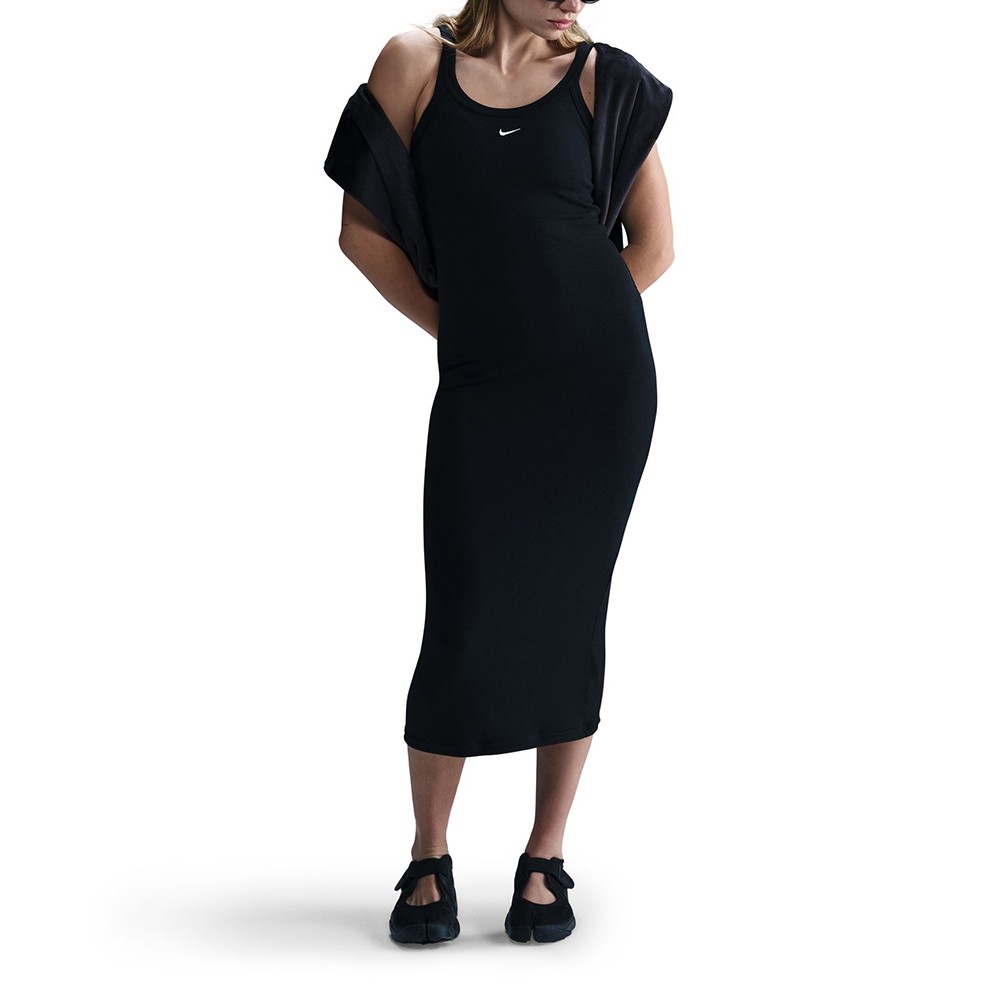 Платье женское Nike W NSW NK CHLL KNT MRIB TNK DRS черное HJ0710-010 изображение 1