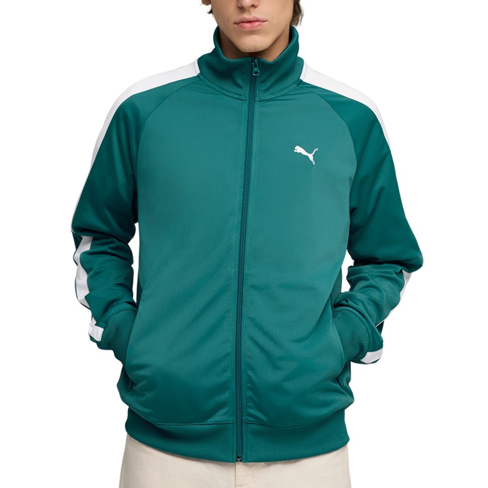 Толстовка мужская Puma ESS T7 Poly Track Jacket зеленая 69246241 изображение 1