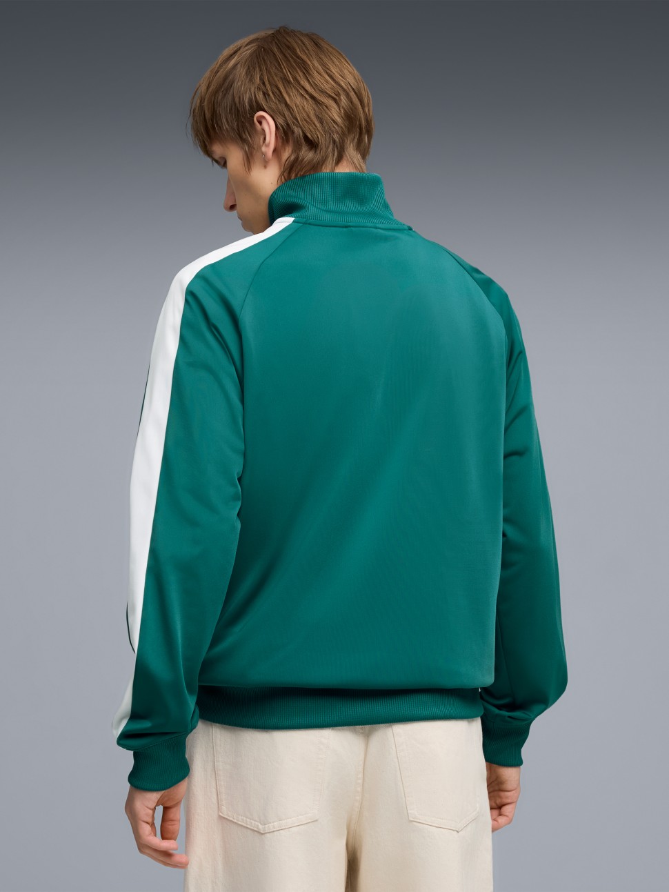 Толстовка мужская Puma ESS T7 Poly Track Jacket зеленая 69246241 — фото 3 — Sport City Толстовка мужская Puma ESS T7 Poly Track Jacket зеленая 69246241 — фото 3