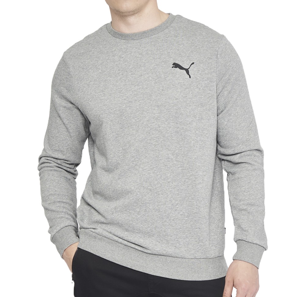 Толстовка мужская Puma ESS Small Logo Crew TR серая 58668453 изображение 1