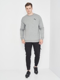 Толстовка мужская Puma ESS Small Logo Crew TR серая 58668453 изображение 4