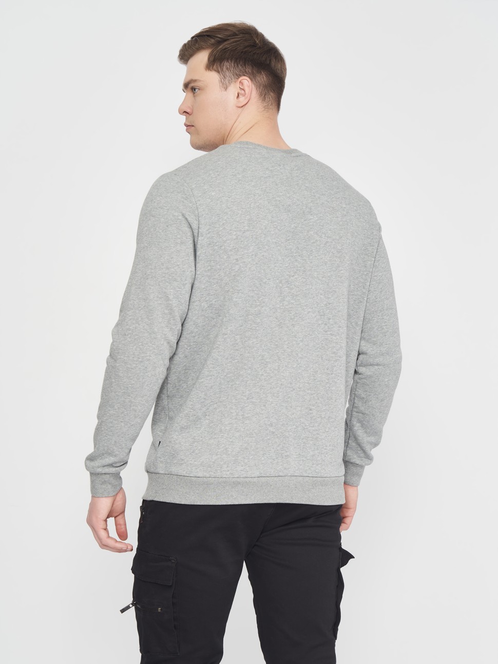 Толстовка чоловіча Puma ESS Small Logo Crew TR сіра 58668453 — фото 3