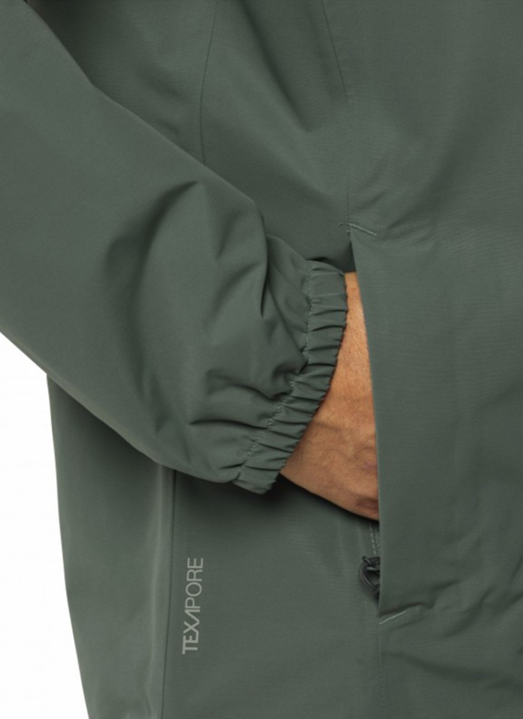 Вітрівка чоловіча Jack Wolfskin STORMY POINT 2L JKT M зелена 1111142-4311 изображение 4