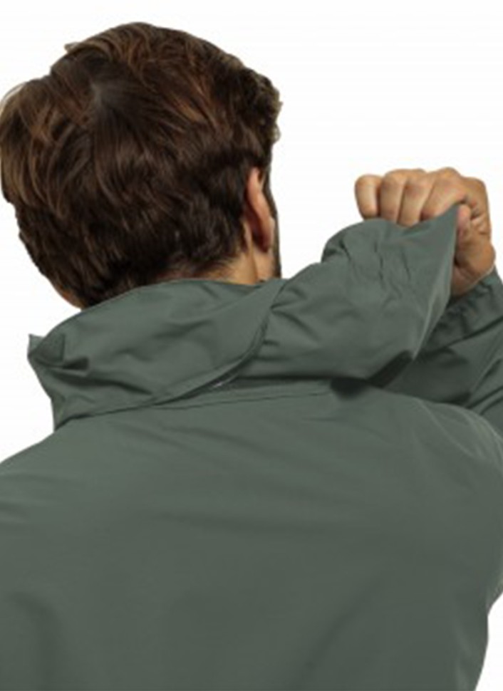 Вітрівка чоловіча Jack Wolfskin STORMY POINT 2L JKT M зелена 1111142-4311 изображение 5